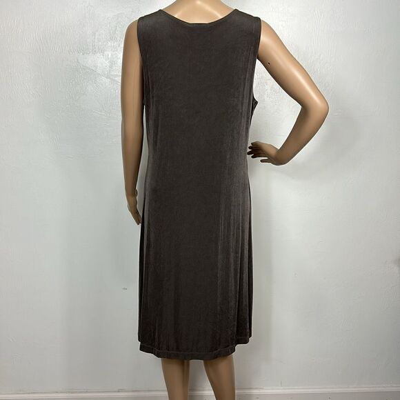 Chico’s Travelers Wrinkle Free Brown Shift Tank Dress Size L - Picture 3 of 7